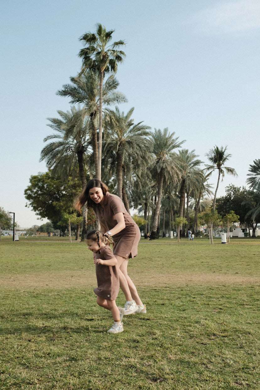 Terry Towelling Dress - Taupe