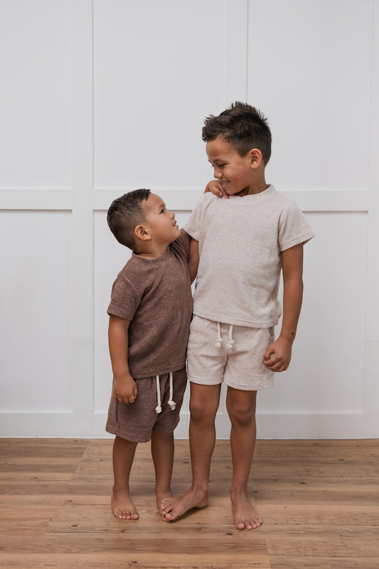 Terry Towelling Set Kids - Oatmeal
