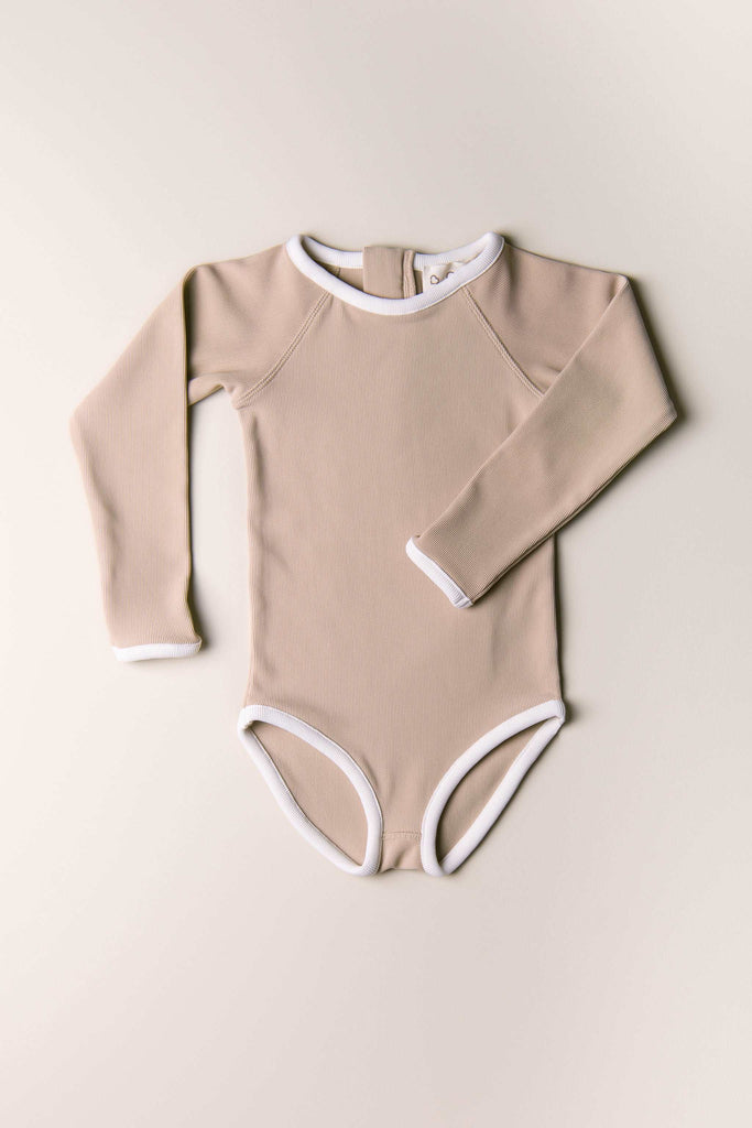 Signature Long Sleeve Swimsuit - Sand