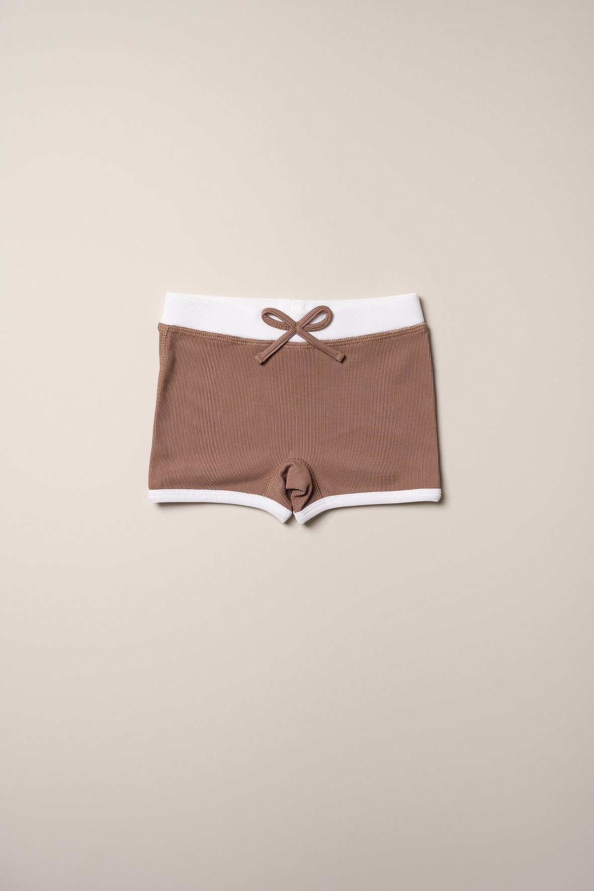 Ribbed Swim Shorts Boys - Cocoa Creme