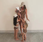 Ribbed Swimsuit Woman - Cocoa Creme