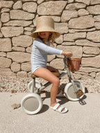 Ribbed Long-Sleeve Swimsuit Girls - Zen Blue