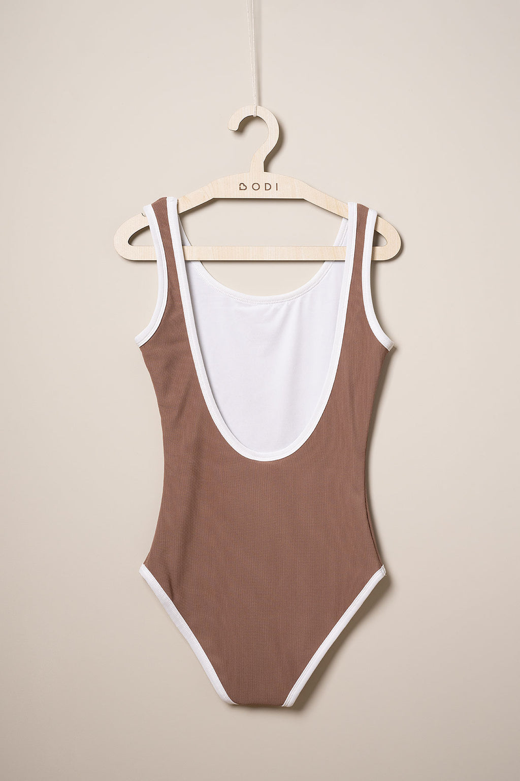 Ribbed Swimsuit Woman - Cocoa Creme
